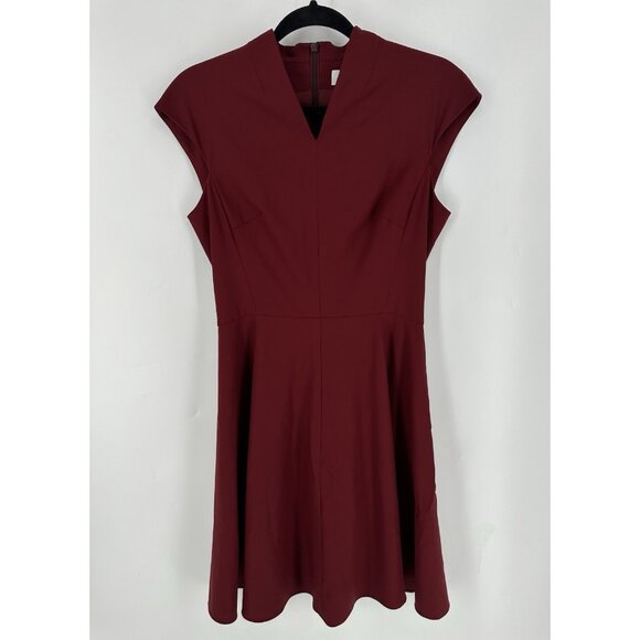 M.M. LaFleur Ruth A Line Wool Blend Dress Pinot Burgundy Women’s 4 EUC - Picture 4 of 11